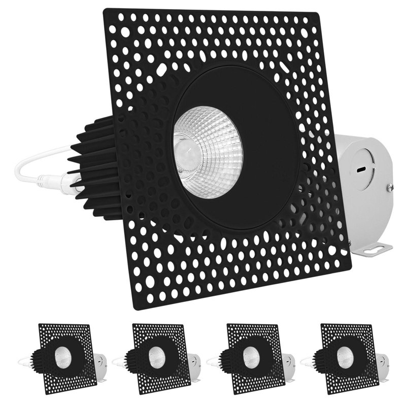 3'' Dimmable Air-Tight IC Rated LED Canless Recessed Lighting Kit, Black