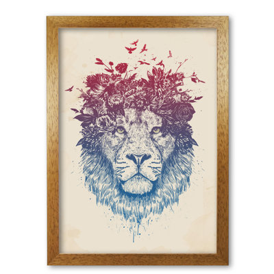 Floral Lion 1 Piece Wall Art