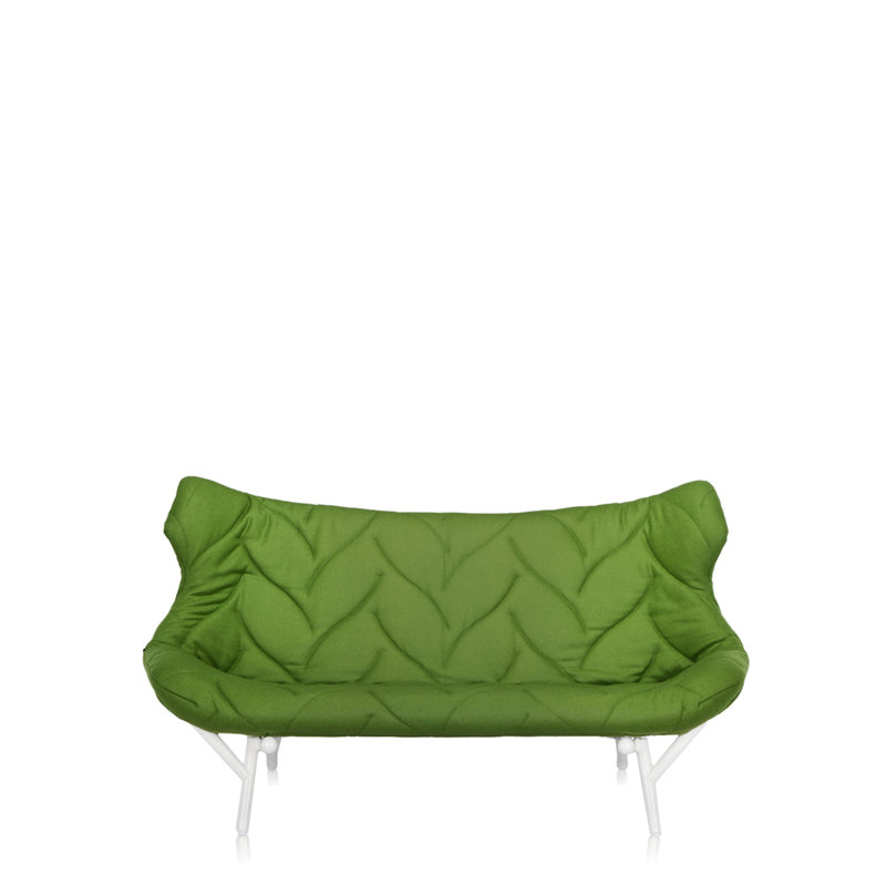 Foliage Loveseat, White, Taupe Velvet