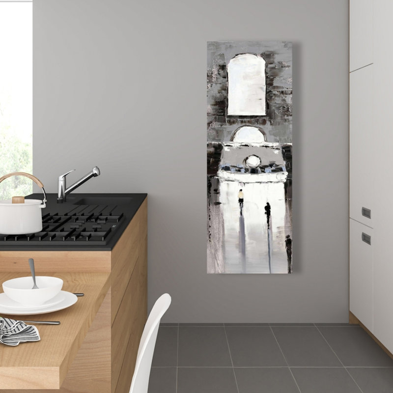 Toile grise de construction | Art mural gris pour chambre à coucher | Décoration intérieure