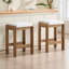 Tabouret de comptoir rembourré H 27 po avec structure en bois massif-2097025767-2097025762