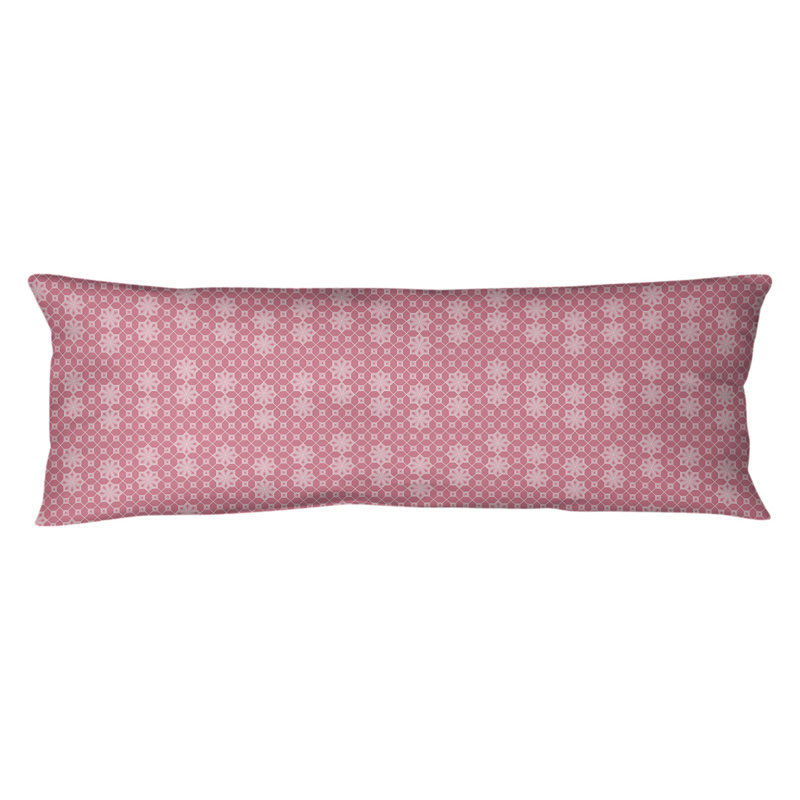 Coussin lombaire en treillis, Rose, Bourre en polyester, Microfibre