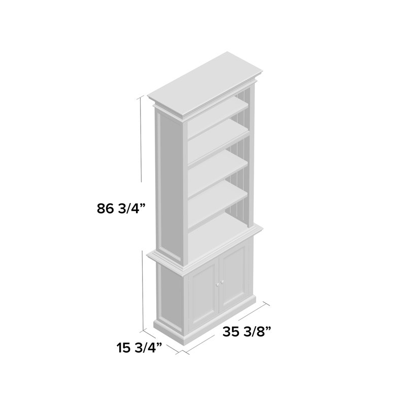 Jakeith Solid Wood Storage Bookcase | 86.6" H x 35.43" W