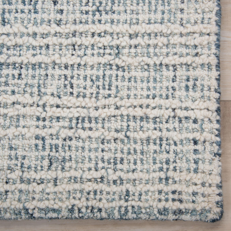 Tapis 100% laine touffeté à la main, Rectangle 7 pi 9 po x 9 pi 9 po