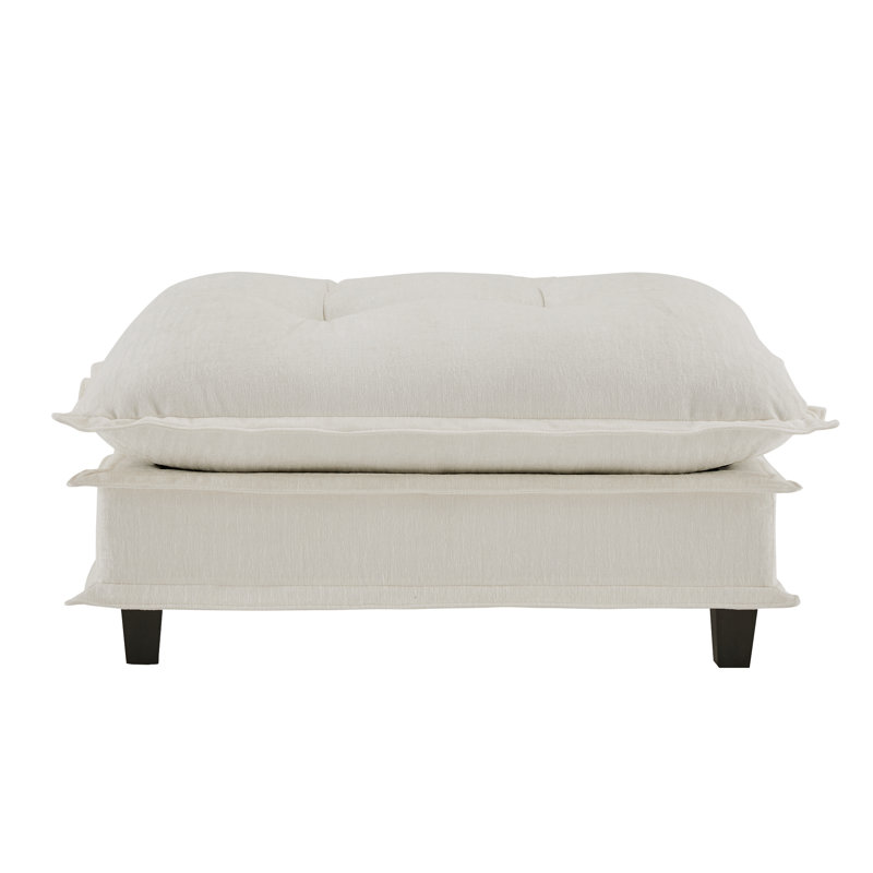 73 Chenille repose-pieds beige, Beige