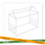 Lit plateforme House avec toit et cheminée-451665215