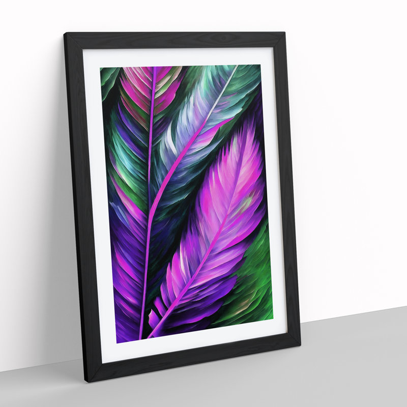 Beautiful Feathers No.3 - Single Picture Frame Print, Black Framed, 64cm H x 46cm W x 2cm D