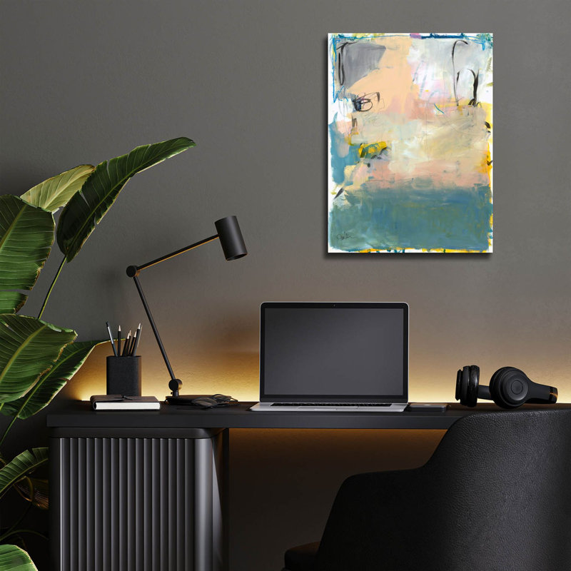 «Blue Fade No. 1» par Jan Weiss, art mural en verre acrylique