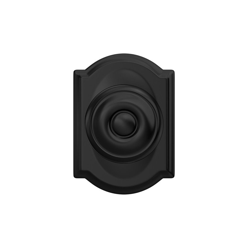 Georgian Hall-Closet and Bed-Bath Knob with Camelot Trim, Matte Black