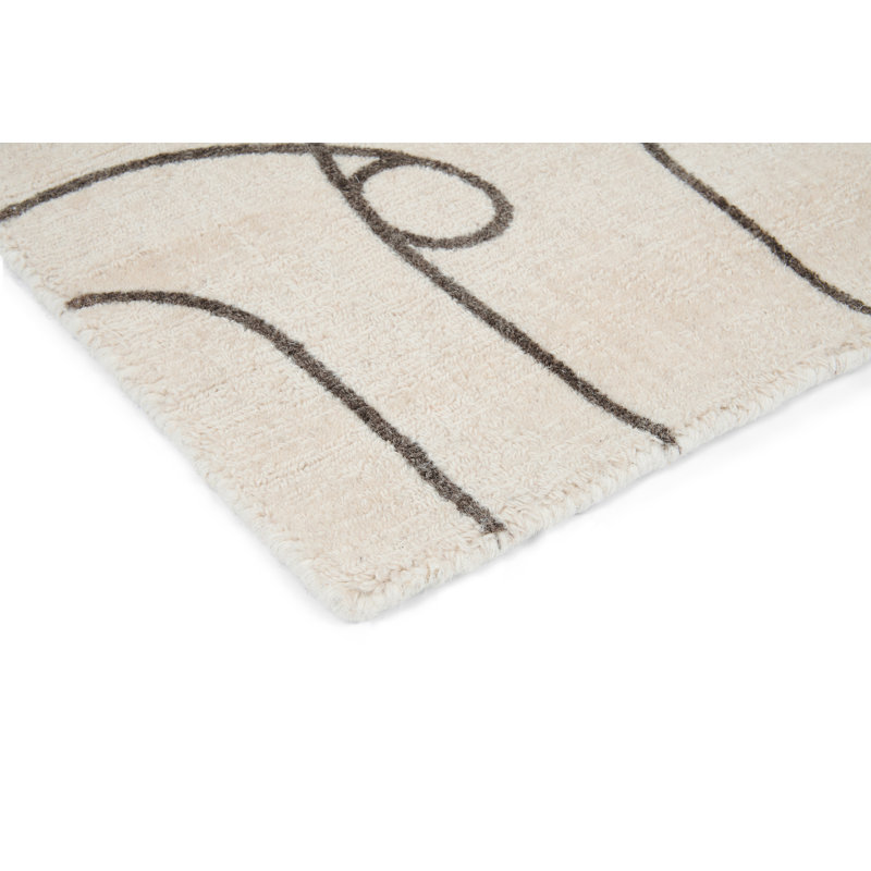 Yulija Hand Woven Wool Abstract Area Rug, Rectangle 5'3" x 7'6"