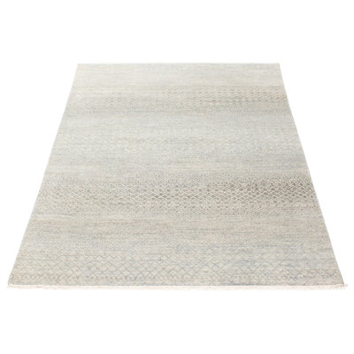 Tapis gris ombre en soie 6 pi 1 po x 9 pi 0 po