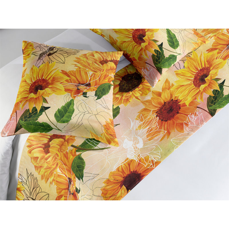 Ensemble de chemin de lit Ambesonne Sunflowers Boho Summer, Très grand lit