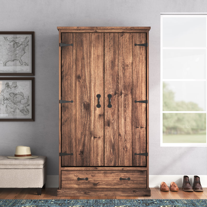 Broussard 2 Door Solid Wood Wardrobe