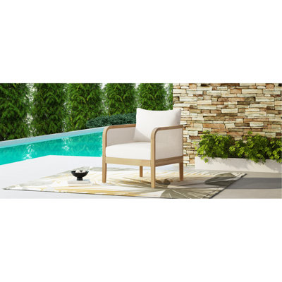 Fauteuil club d'extérieur en bois d'acacia