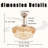 42-inch French Gold Crystal Remote Control Fan Light Five Layers Of Luxury Crystal + Six-speed Silent Fan