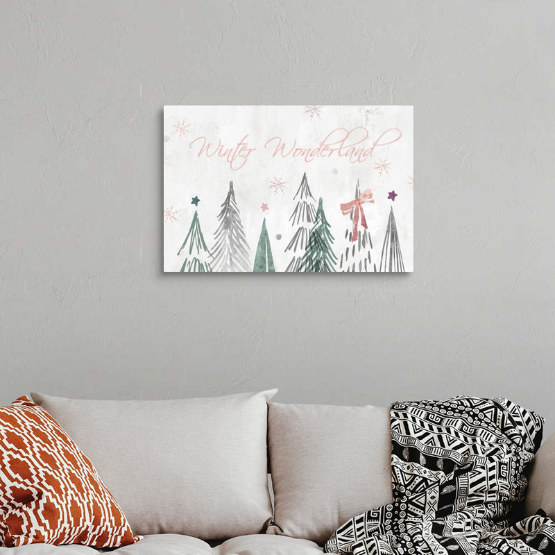 «Walking in a Winter Wonderland», reproduction d'art textuel sur toile, H 16 po x l 24 po x P 1,25 po, Toile tendue