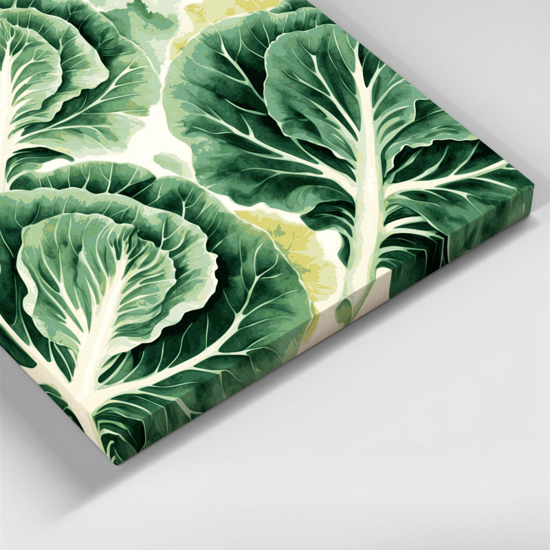 Légumes, chou chinois sur toile beige Napa, H 8 po x l 8 po
