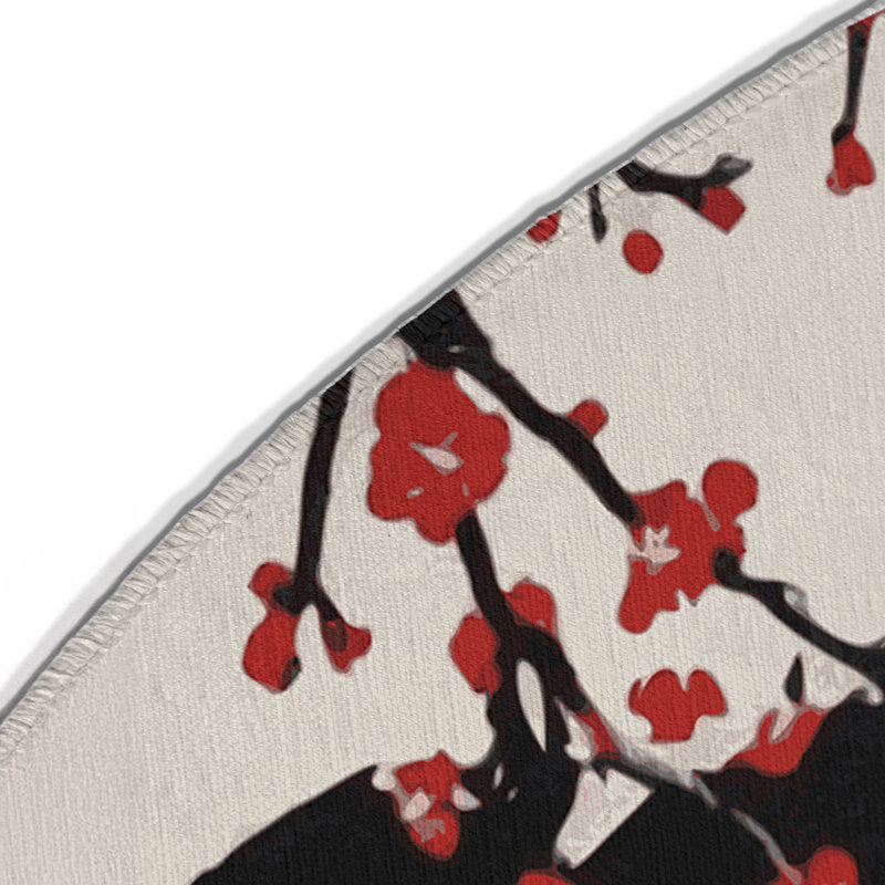 Scarlet Strokes Indoor And Outdoor Area Rug, Round 5'