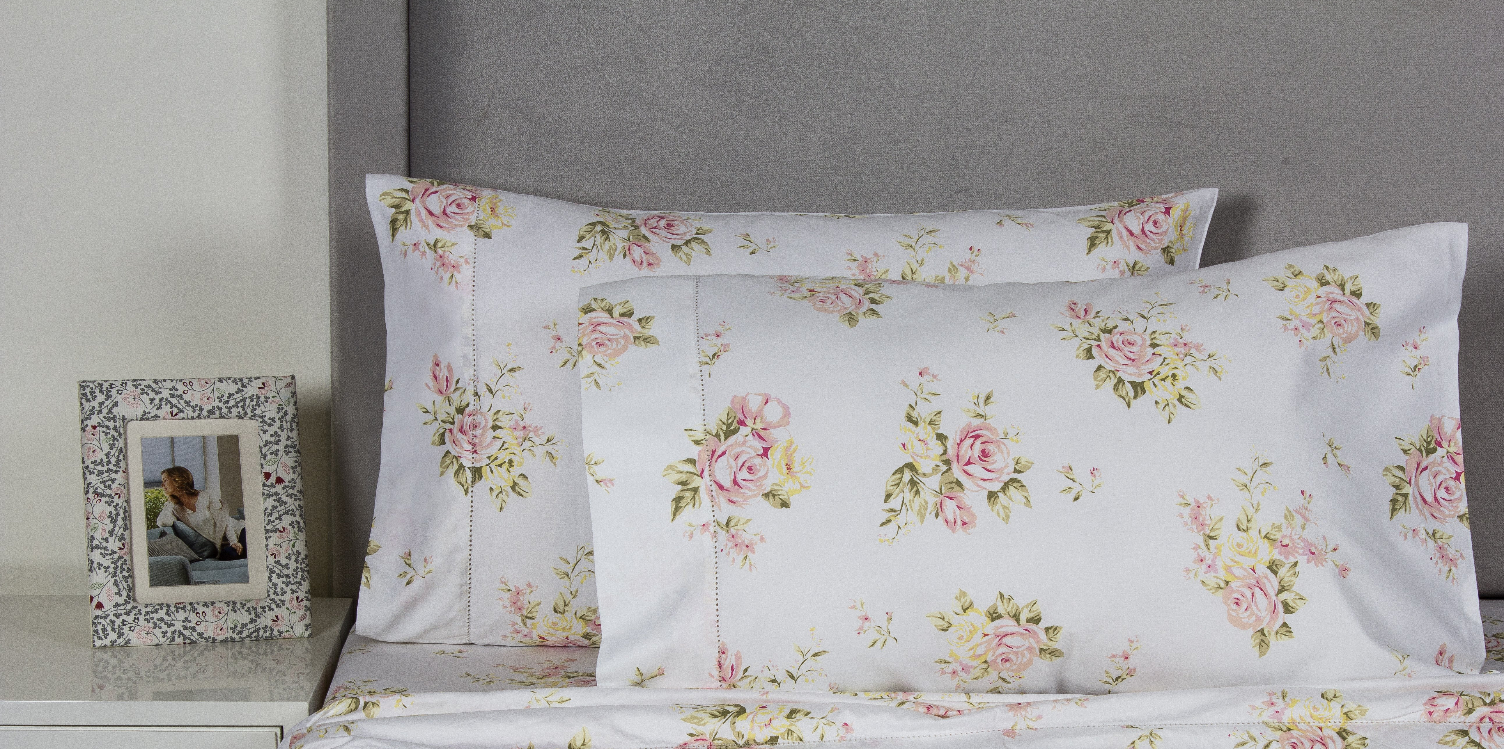 Thread Count Rose Pn Melange Home Rose Bouquet 400 Thread Count Cotton Pillowcase | Wayfair