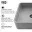 Lavabo vasque de salle de bain gris carré