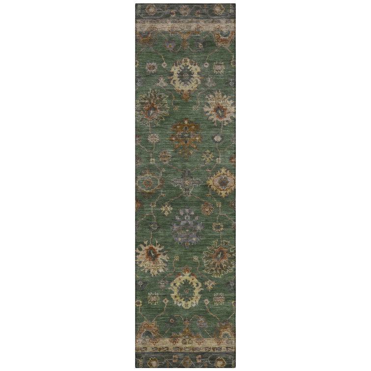 Machine Washable Indoor/Outdoor Xhevrie Fern Rug