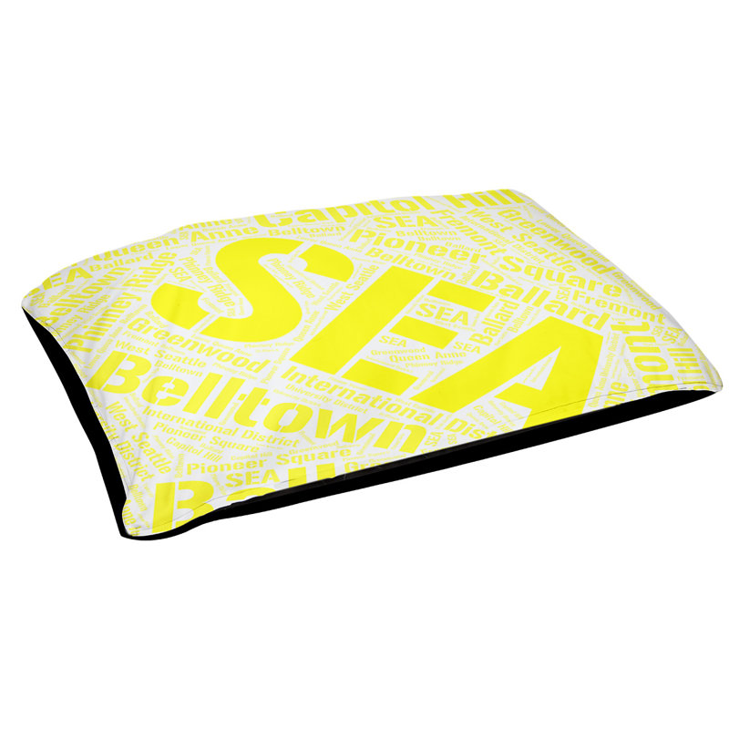 Oreiller rectangulaire designer, Moyen L 40 po x l 30 po, Jaune, Memphis