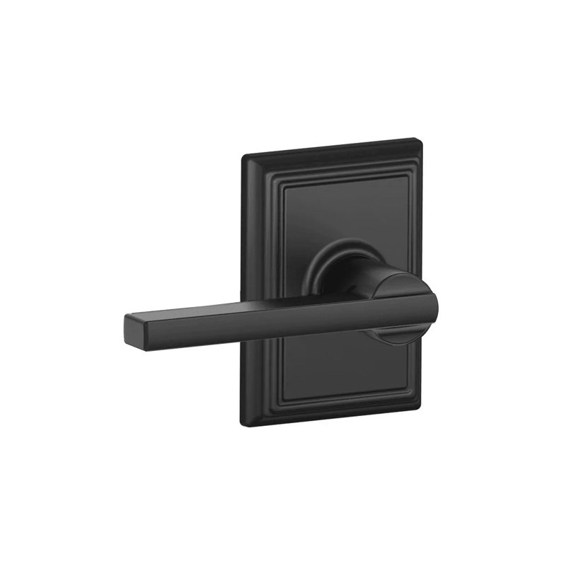 Latitude Lever with Addison Trim Passage (Hall & Closet) Lock, Matte Black
