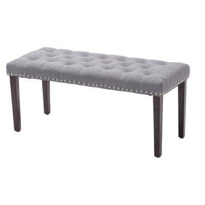 Banc en tissu capitonné Cabara (gris)