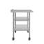 Table de travail commerciale en acier inoxydable avec dosseret et 2 tablettes inférieures-110963487