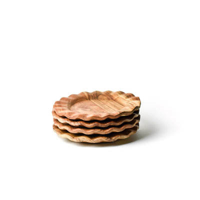 Fundamental Wood 11 Ruffle Dinner Plate Set Of 4