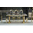 70" Faux Marble Top Metal Base Dining Table-93234939-93234938