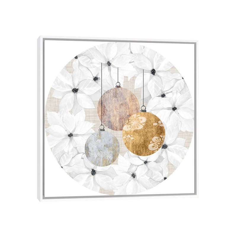 Imprimé sophistiqué «Christmas Collection» par Grace Popp - reproduction, H 18 po x l 18 po x 1,5 po, Toile blanche encadrée