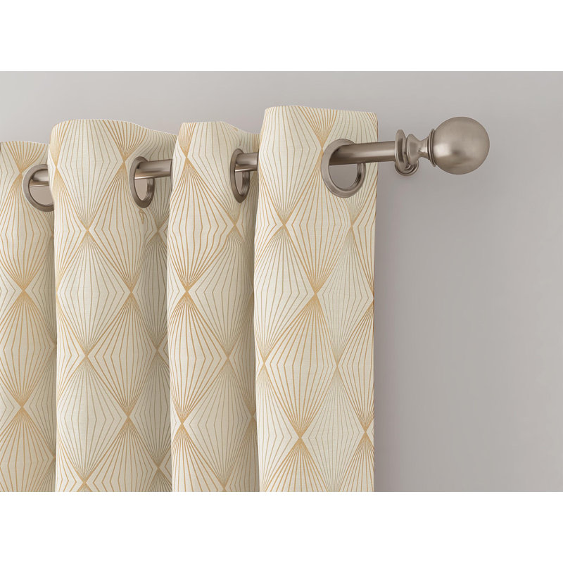 Paire de rideaux obscurcissant avec œillets Jacquard, Sable