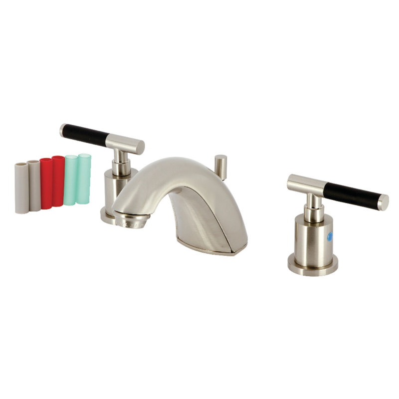 Robinet de salle de bain espacé avec ensemble de drain Kaiser, Nickel brossé