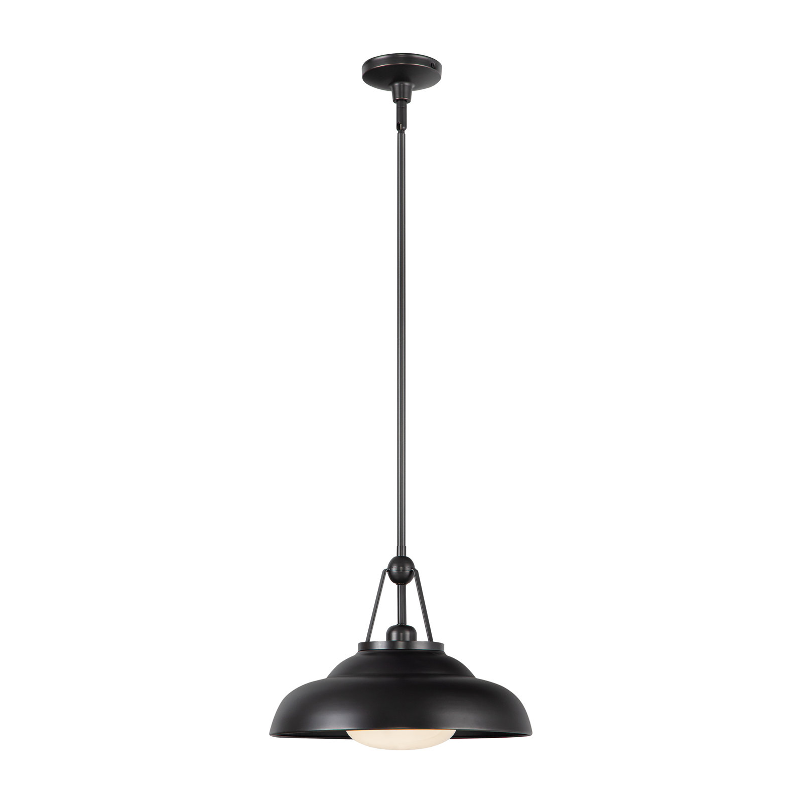 Palmetto Single Light Steel Pendant, Urban Bronze, 11.63" H x 14.5" W x 14.5" D