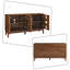 Buffet Mid-Century 4 portes en bois avec motif ajouré et tablettes réglables-950842433