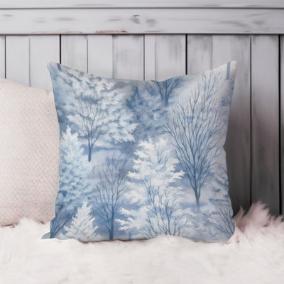Holiday Blue Winter Forest Trees VII Modern