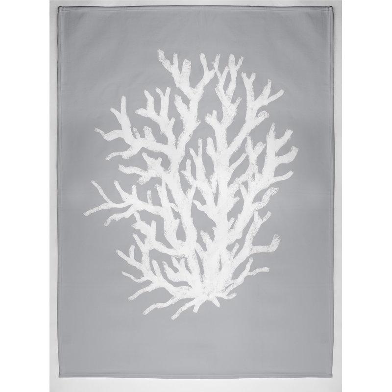 Coral Reef Throw Blanket, 60" L x 50" W x 0.5" D, Classic Gray