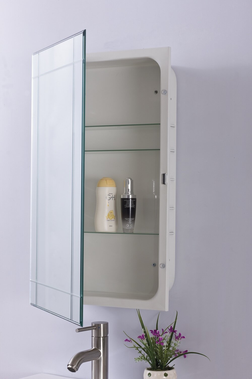 Yitahome  Bathroom Cabinet Medicine Cabinet Organizer Wall Mounted Cabinet  With Mirror Door And Removable Shelf White