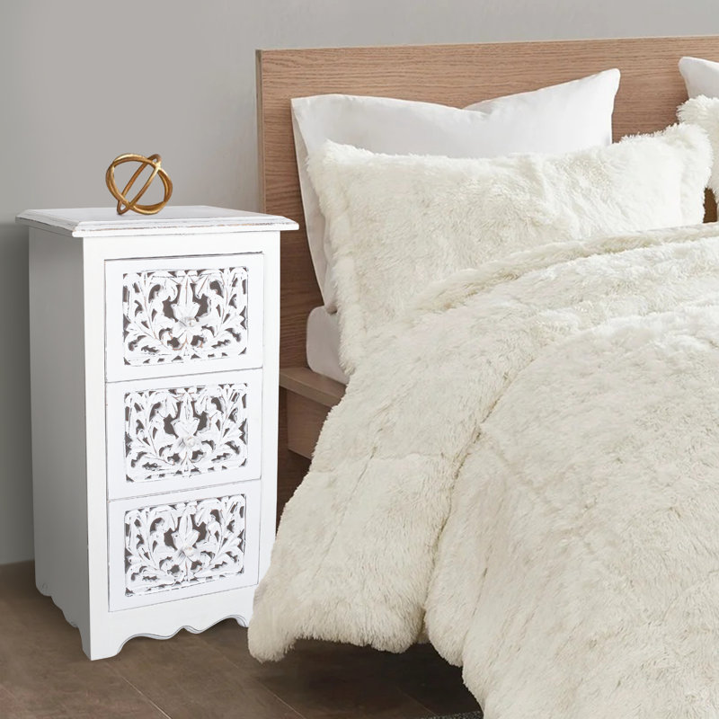 Calliphon 83.82cm W Bedside Table, White