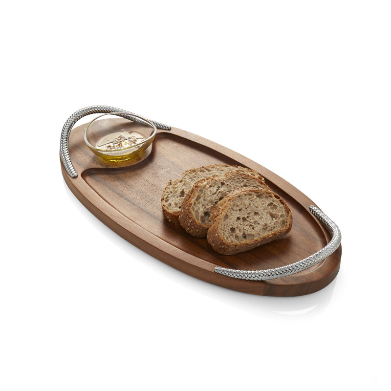Nambe Braid Serving Brd W/ Dip Dish