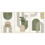 Ensemble de 3 toiles encadrées, décoration murale botanique bohème vert sauge, œuvre d'art abstraite neutre de style milieu du siècle