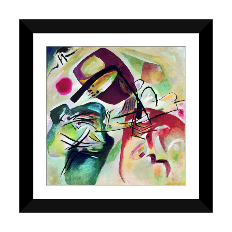 "With Black Arch" par Wassily Kandinsky, impression sur toile tendue, H 16 po x l 16 po x P 1 po, Papier avec cadre noir