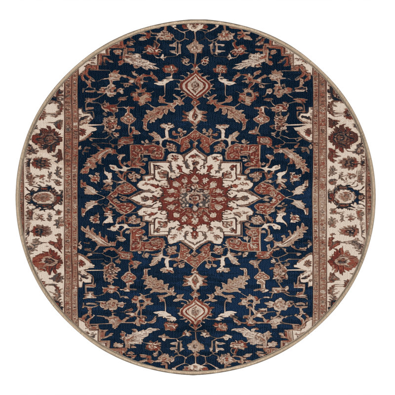 Tapis brun lavable à la machine, Rond 4 pi