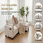 Repose-pieds rectangulaire pour salon en chenille beige-130176512