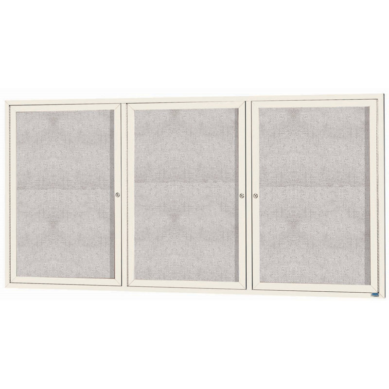 Tableau d'affichage mural extérieur pour l'extérieur, Ivoire, Trois, H 48 po x l 96 po