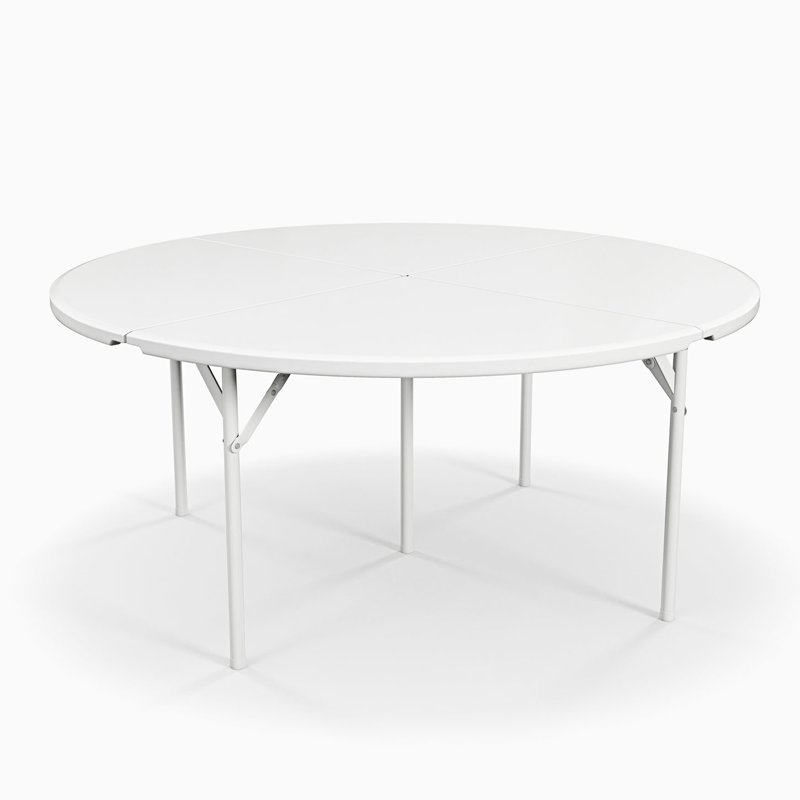 Table ronde pliante avec poignée de transport, table ronde pliable, table de salle à manger portative à 5 pieds