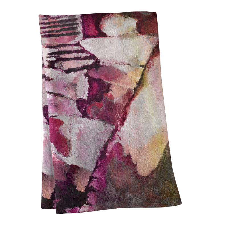 Serviette de thé paysager avec pluie, Sergé de coton, Rouge