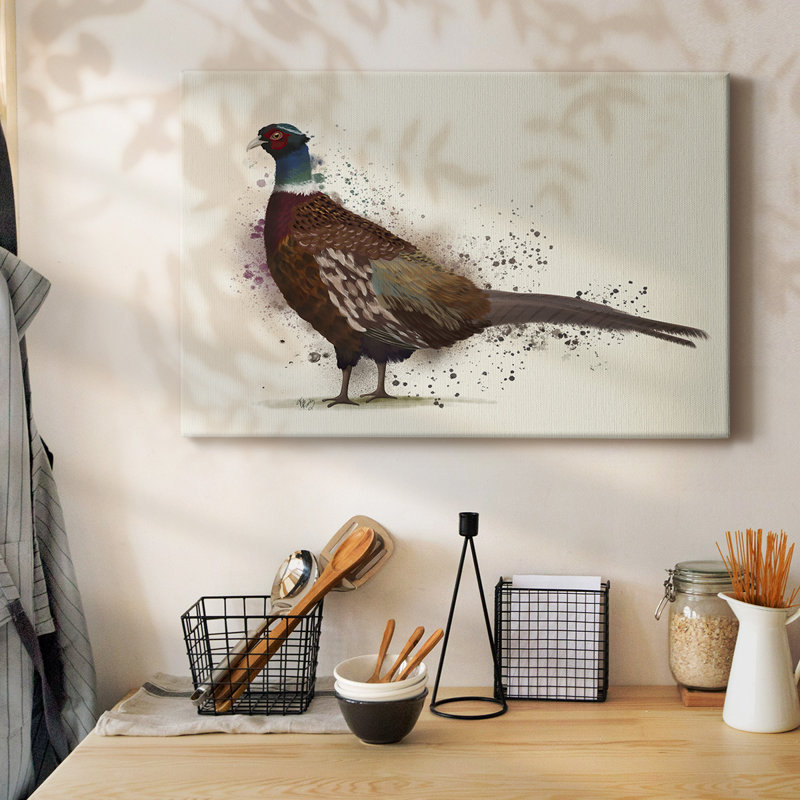 Pheasant Splash 1-Gallery Wrapped Canvas, 8" H x 12" W