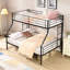 Lit superposé simple au-dessus d'un lit double, aucun sommier nécessaire, grand rangement sous le lit, assemblage facile